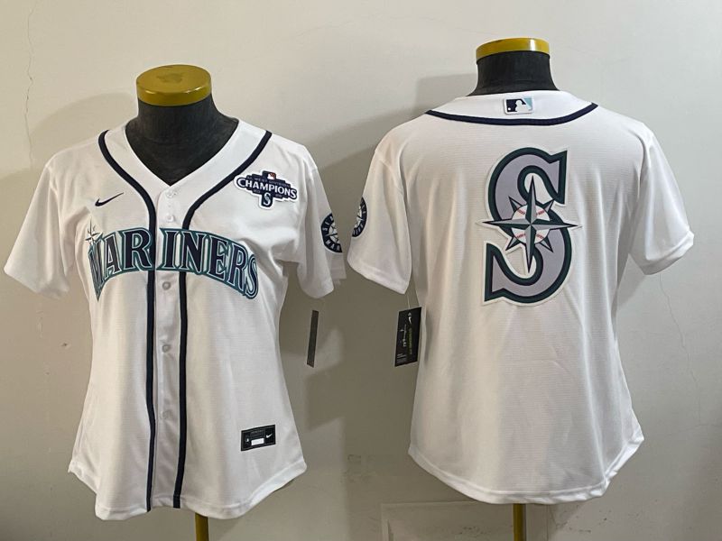 Women 2026 Seattle Mariners Blank White Game Nike MLB Jersey style 0017